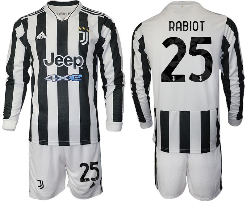 Men 2021-2022 Club Juventus home white Long Sleeve #25 Adidas Soccer Jersey->juventus jersey->Soccer Club Jersey